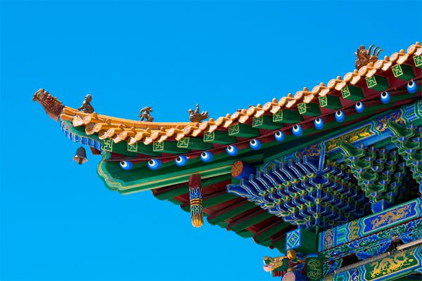traditional building roof in China