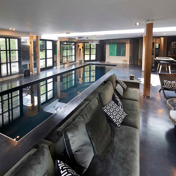 modern indoor lap pool