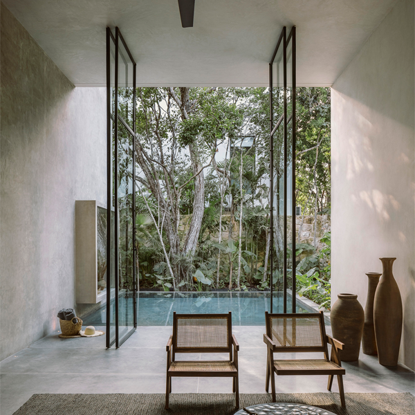 small design pool from the sitting room by Co-Lab
