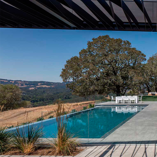 private lap pool by piscina privada desbordante por Schwartz and Architecture
