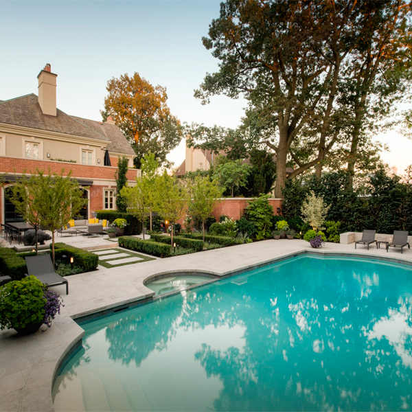 private pool and landscaping by Coivic