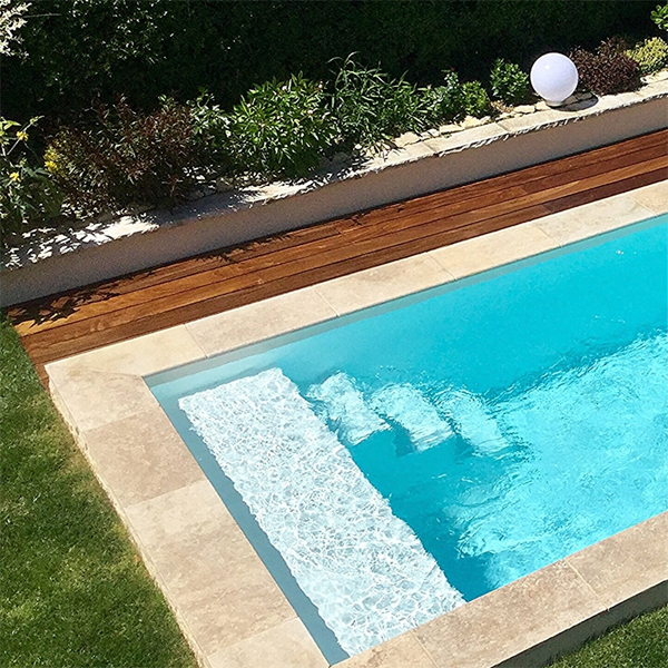 prefab pool with waterfall