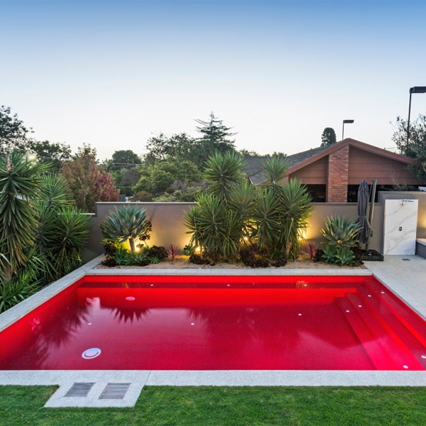 red swimming pool