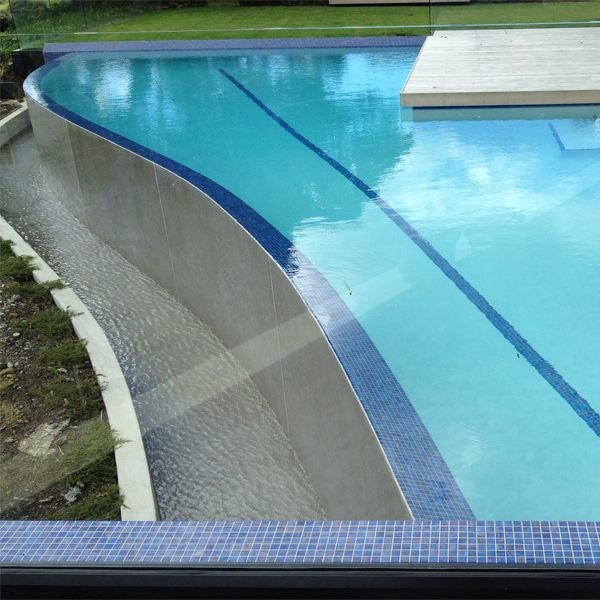 curved overflow pool