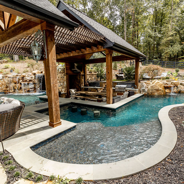 custom pool and landscape by Georgia Classic Pool