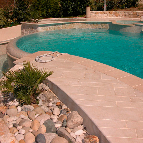 custom overflow pool with spa