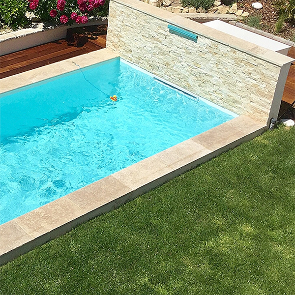 prefab pool with waterfall