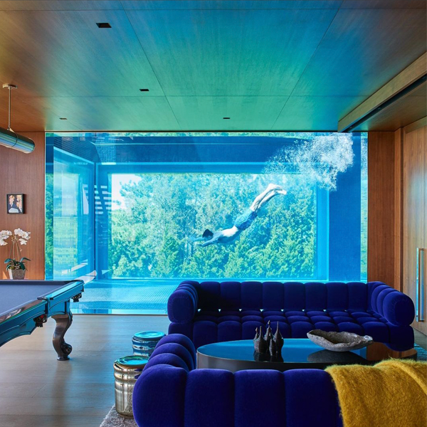 Incredible transparent pool in a project by Barnes Coy Architects
