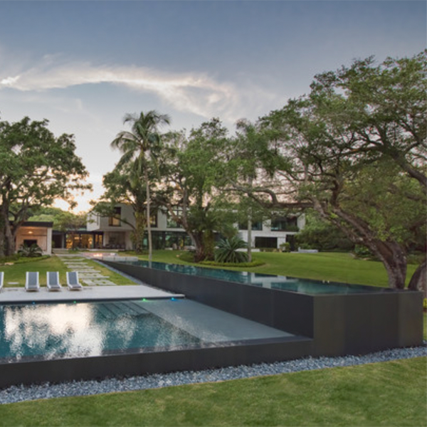 two infinity pools together, by Pool Tech of Miami