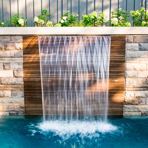 waterfall in a pool by Todd Pools