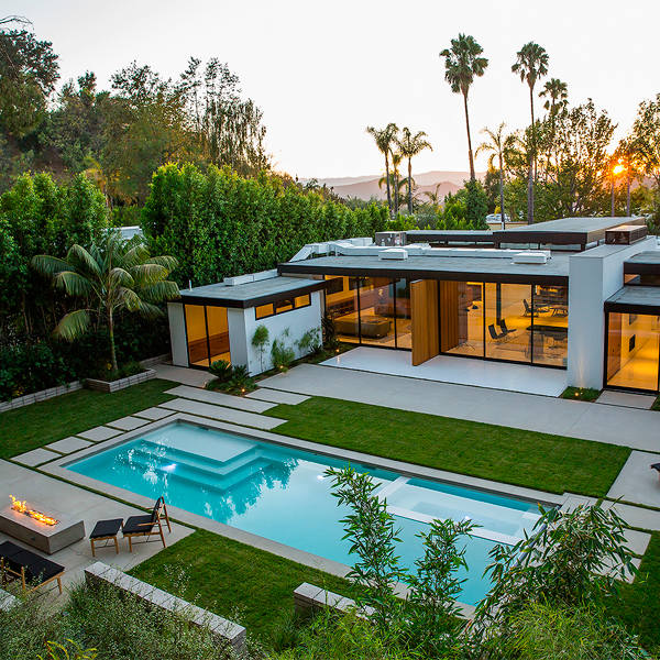 geometric pool spa and landscaping by Chris Sosa