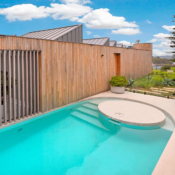 rounded shaped custom mini pool by Focus Pools