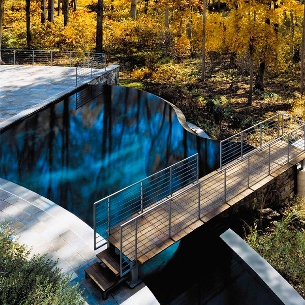 dark custom infinity pool by Lewis Aquatech
