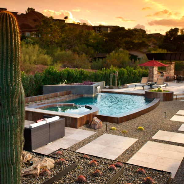 pool and spa in the desert