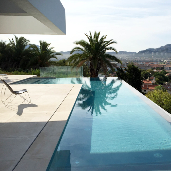 Infinity pool with sea view in Marseilles by Togu Architecture