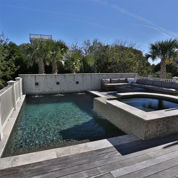 custom pool and spa, by Aqua Blue Pools