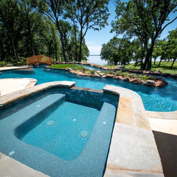 Lazy river with spa, by Allison Pools