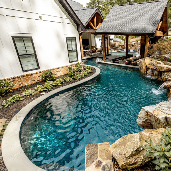 custom pool and landscape by Georgia Classic Pool