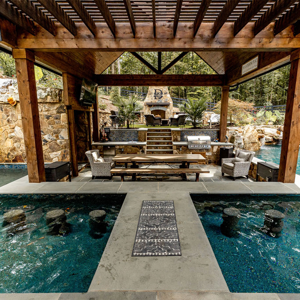 custom pool and landscape by Georgia Classic Pool