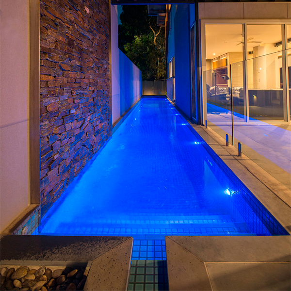 lap pool at night