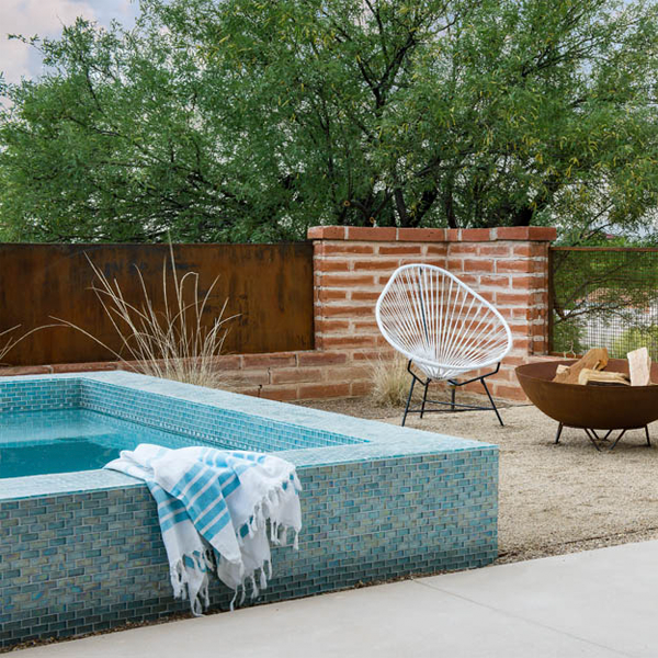 small turquoise pool landscape