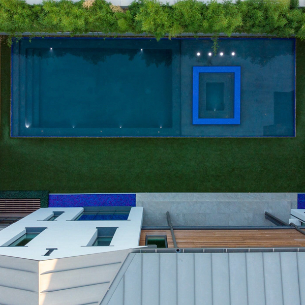 swimming pool drone view