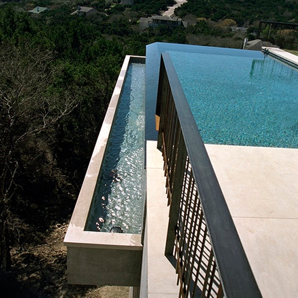 suspended overflow pool by austin water designs