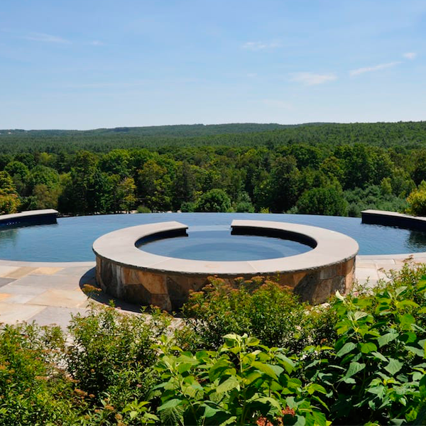 round infinity pool and spa by SSG Pools