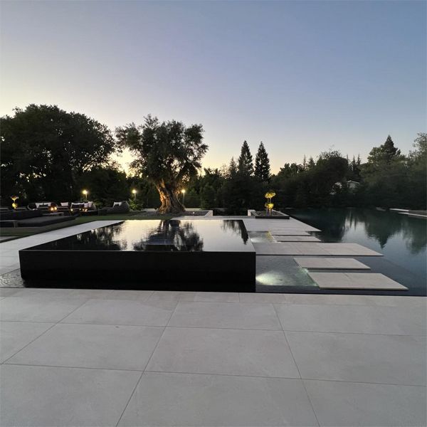 impressive mirror pool and spa in a project by Cosgrove Custom Pools