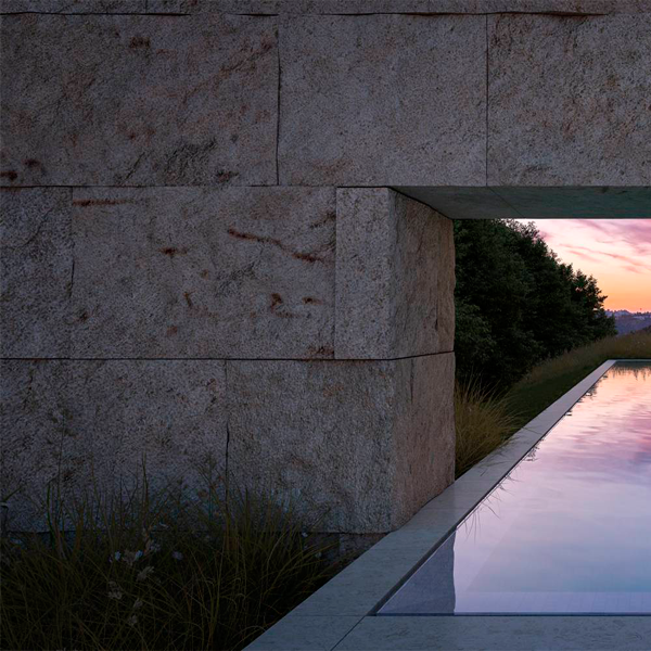 mirror pool in modern house by Woods Dangaran