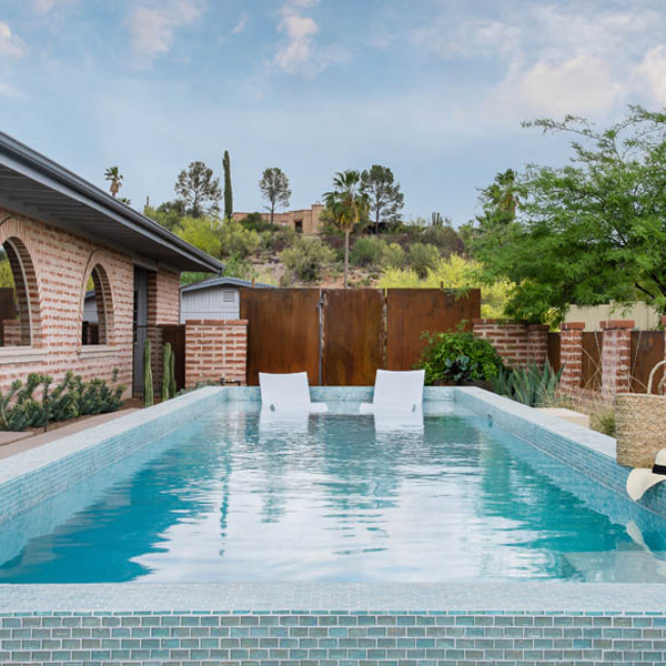 small turquoise private pool