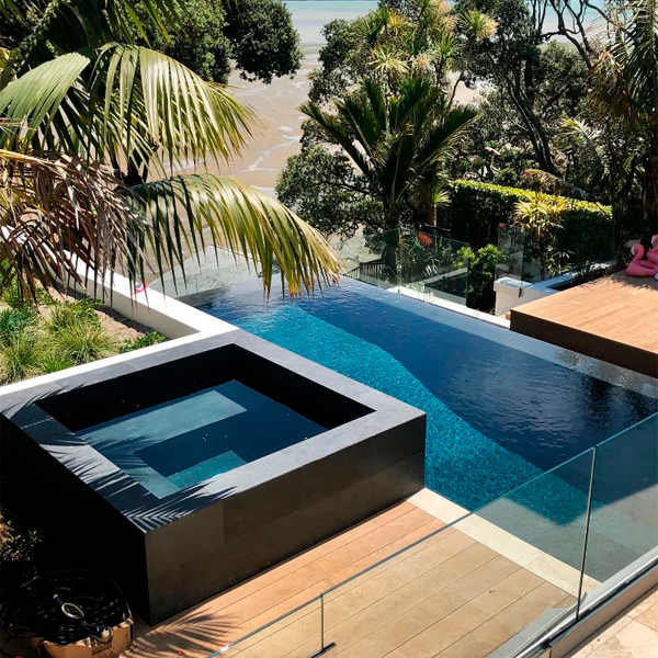 small infinity pool and spa