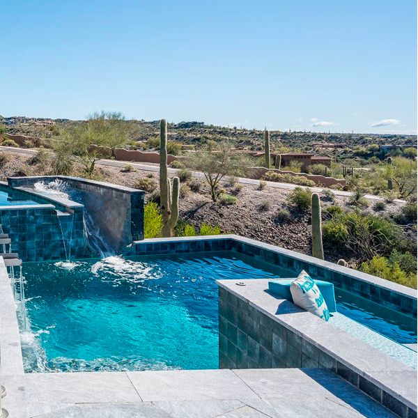 two-levels custom pool in a project by PHX Architecture