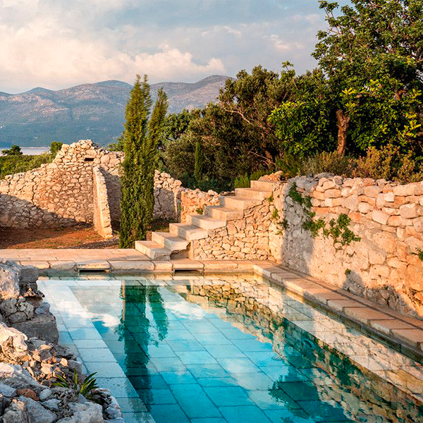 stunning pool with view to dalmatian coast