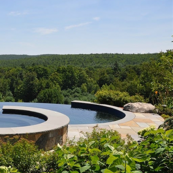 round infinity pool and spa by SSG Pools