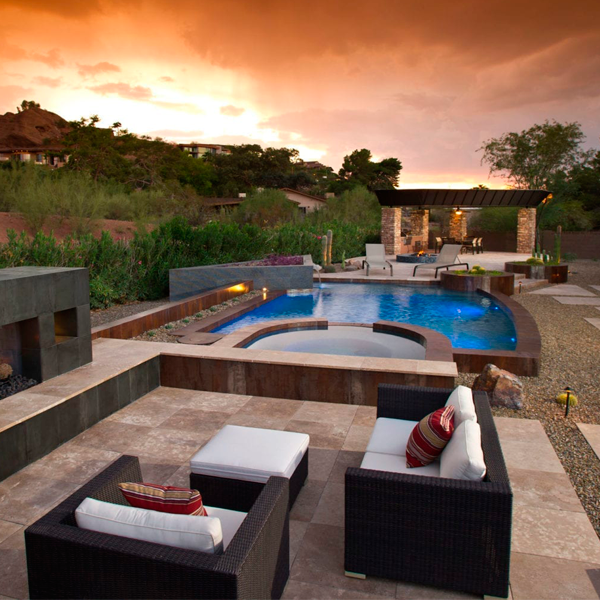 pool and spa in the desert