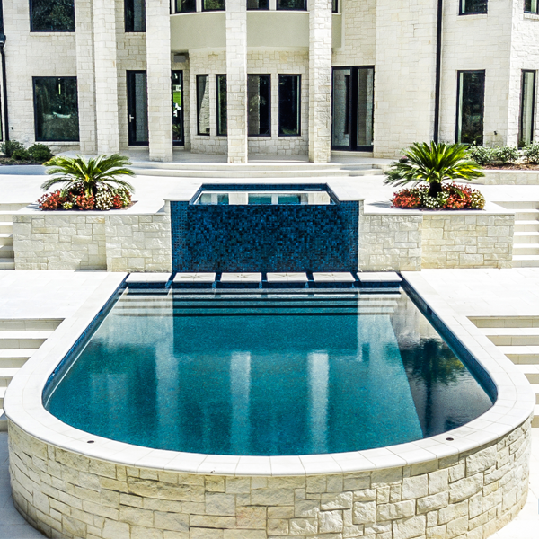 custom above ground pool and spa