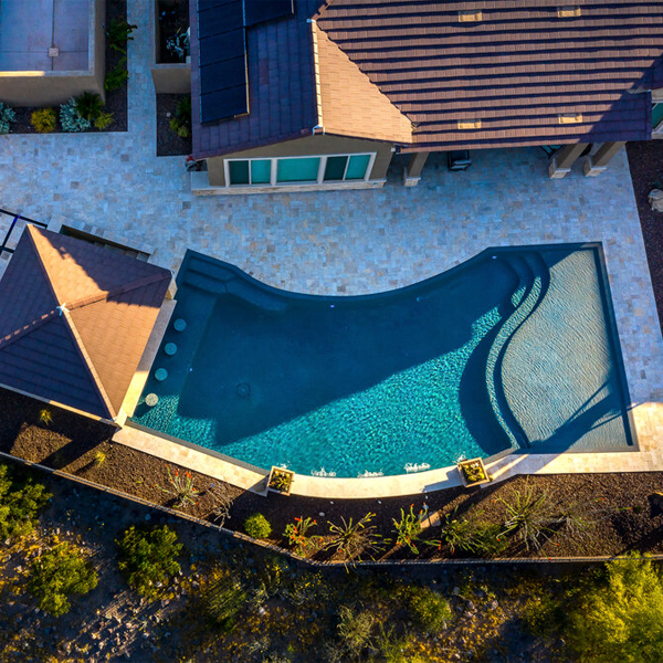 freeform pool drone view