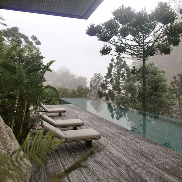 infinity pool in the woods by Tripper Arquitetos