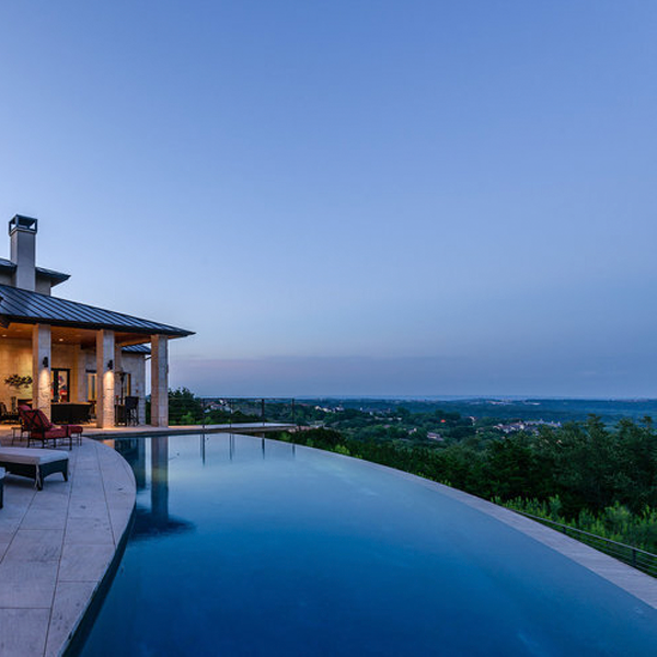 custom infinity pool by Modern Design+Build