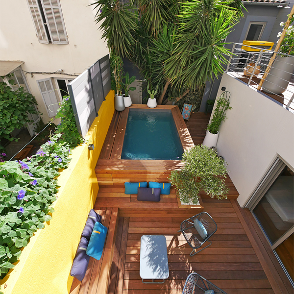 wood mini pool in a project by Slowgarden