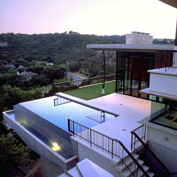 suspended overflow pool by austin water designs