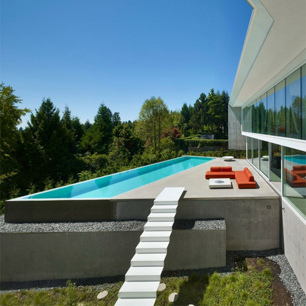 Geometric Infinity pool with white coating