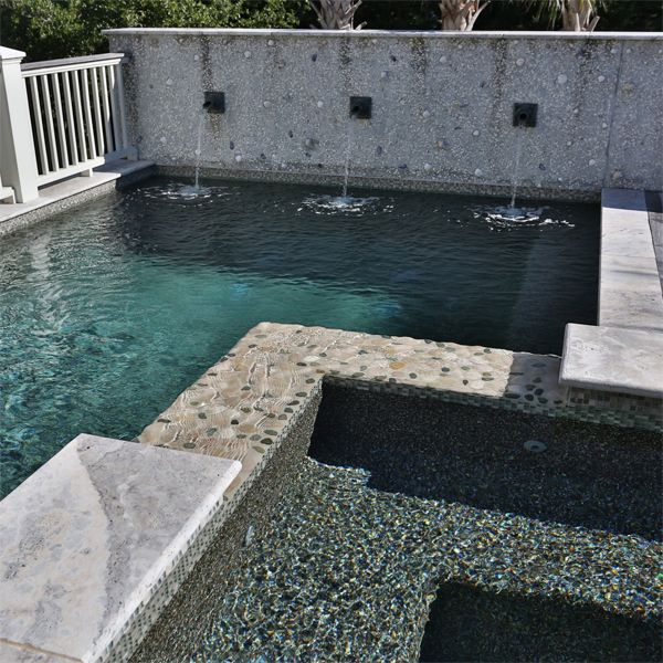 custom pool and spa, by Aqua Blue Pools