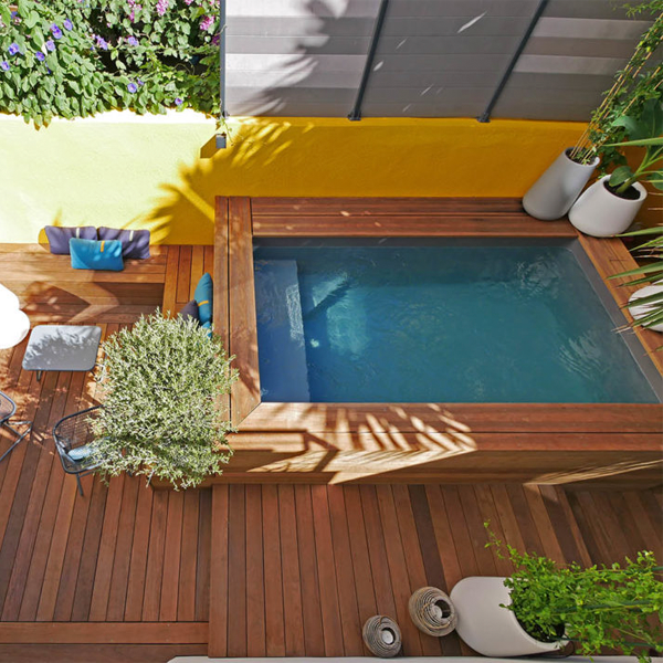 wood mini pool in a project by Slowgarden