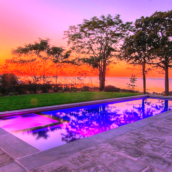 lighting swimming pool sunset