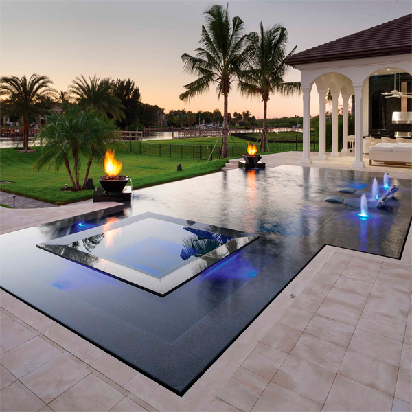 mirror pool and spa by AAA Custom Pools