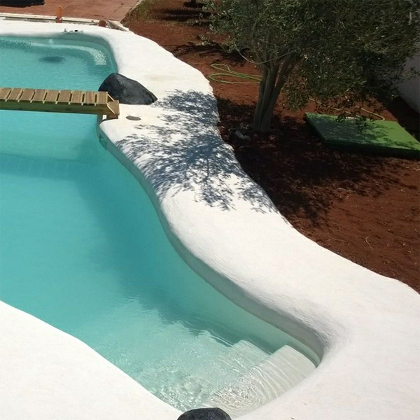white pool beach