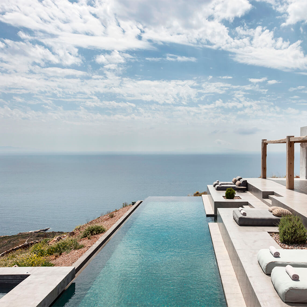 infinity lap pool over the sea