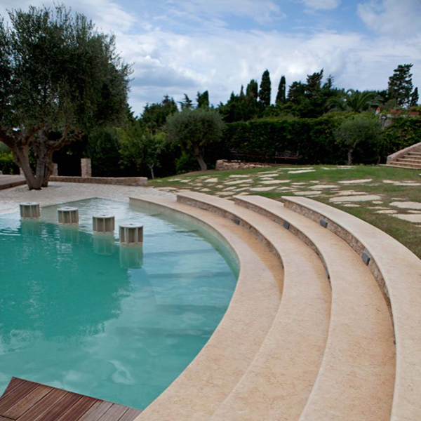 special rounded pool in a resort